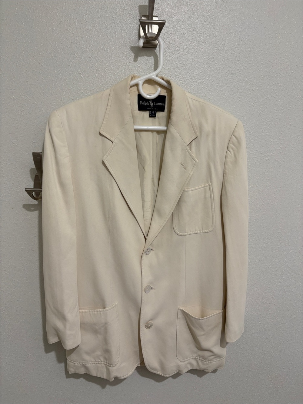 Ralph Lauren Cream Men's Three-Button Blazer